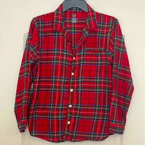 Gap Kids Plaid Button Up Pajama Top Only Size 12